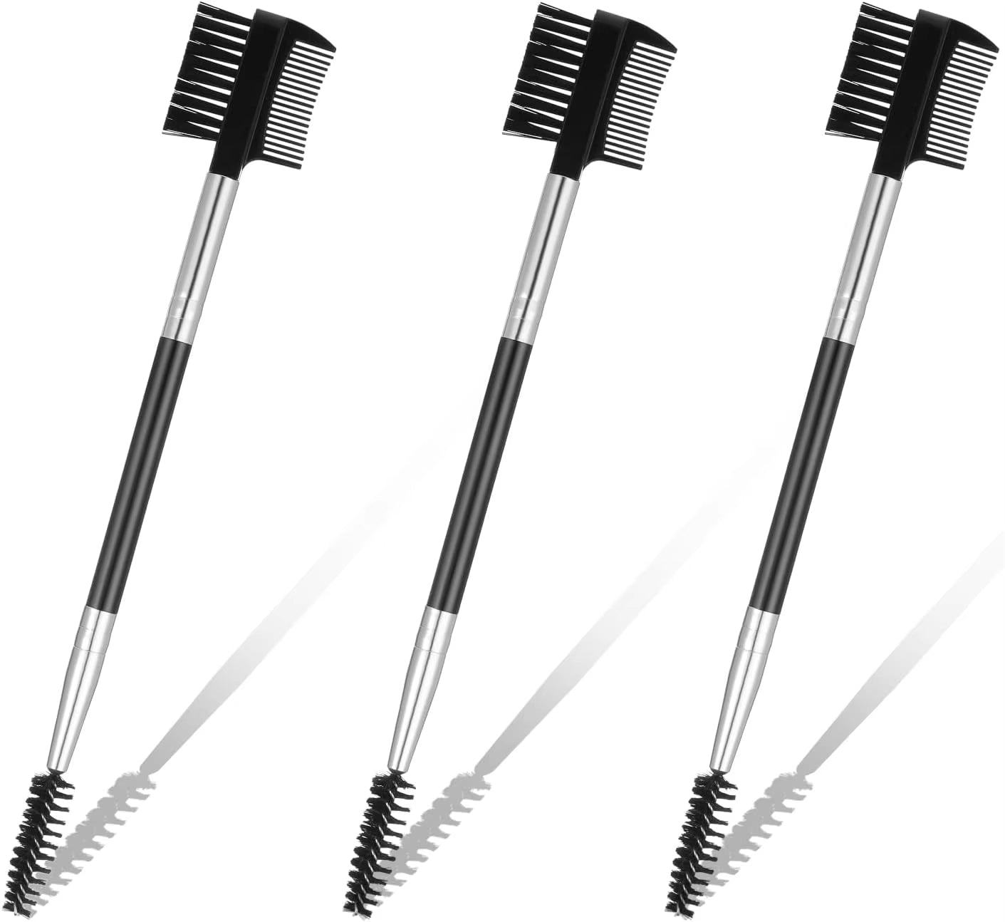 3 Pcs Eyelash Comb Eyelash Shaper and Eyebrow Brush Dual Comb Double Head Eyebrow Eyelash Makeup Grooming Tool for Women Girls