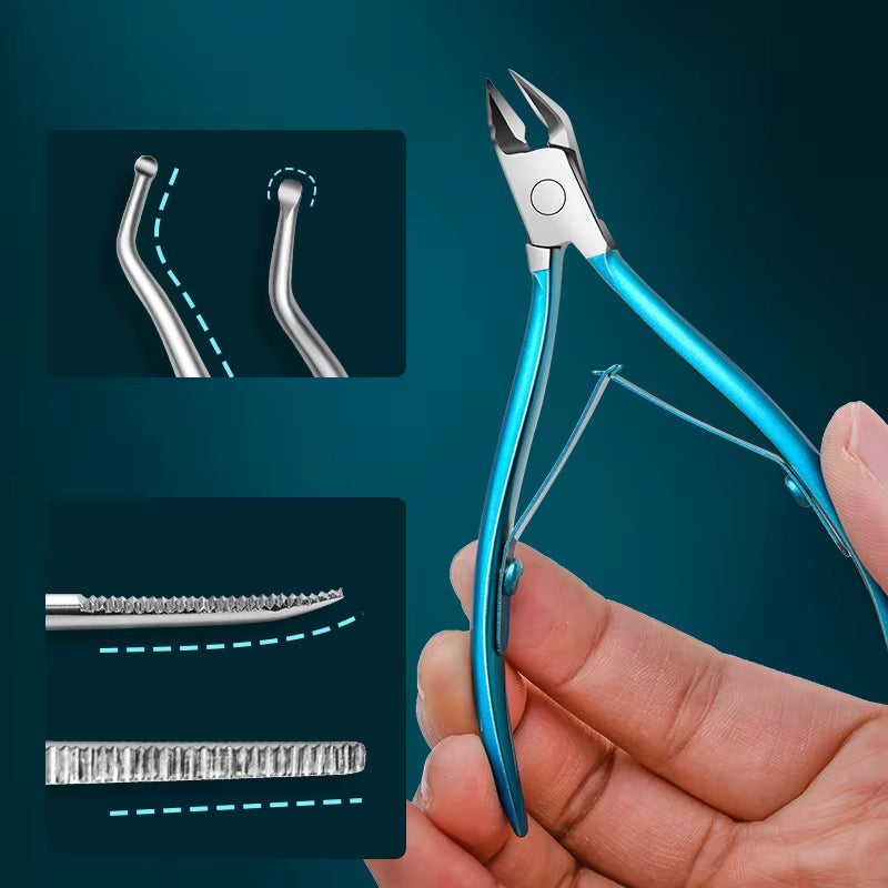 5Pcs/Set Nail Clippers Manicure Tool Set Cuticle Nippers and Cutter Kit Professional Ingrown Toe Nail Clippers Grooming Tools