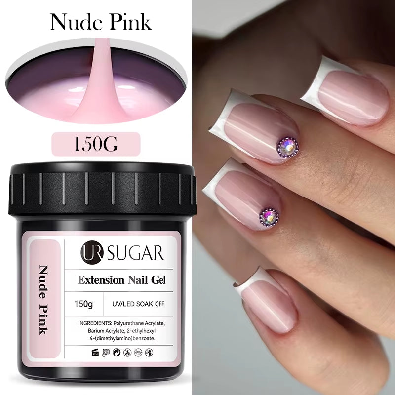150G Quick Extension Gel Pink Jelly Milky White Camouflage Finger French Hard Gel UV LED Gel Nail Art Design Manicure