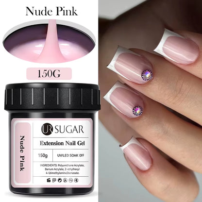 150G Quick Extension Gel Pink Jelly Milky White Camouflage Finger French Hard Gel UV LED Gel Nail Art Design Manicure
