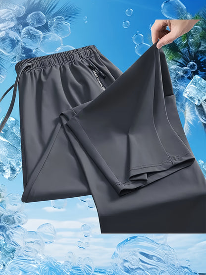 Three Pairs Of Men's Sport Pants. They Can Absorb Moisture And Wick Away Sweat, Keeping You Dry And Breathable. with Zipper Details, These Are Thin And Quick-drying Outdoor Pants, Which Are Perfect for Outdoor Sports And Home