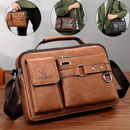 Vintage Crossbody Messenger Bag, Large Capacity Shoulder Bag, Casual Business Handbag & Satchel Purse Beauty Fashion
