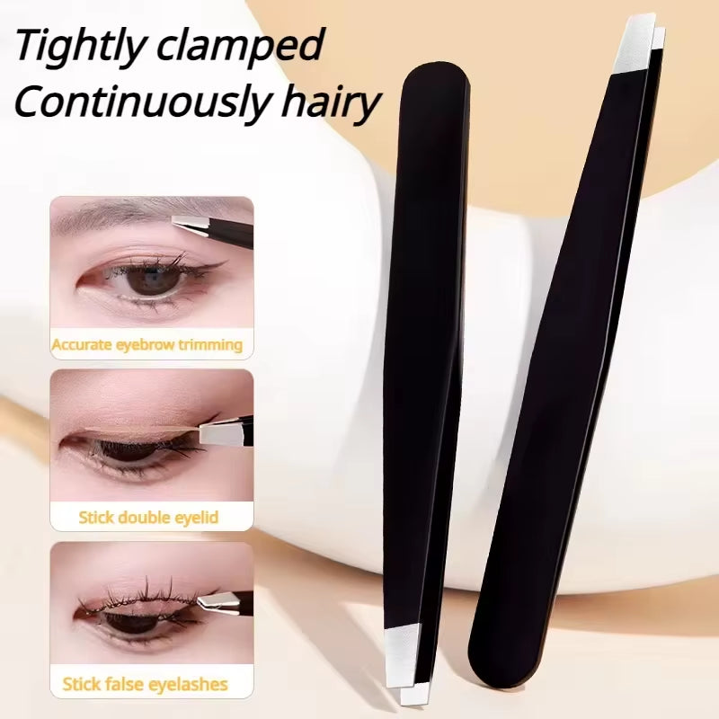 Stainless Steel Eyebrow Tweezers - Precision Hair Removal and Shaping Tool for Women and Men - Durable and Comfortable Grip