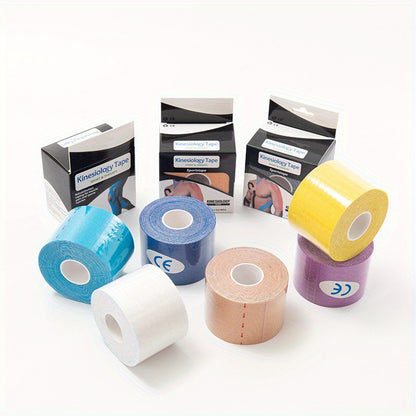 Enhanced Muscle Support & Recovery Kinesiology Tape - 5cm x 5m, Water-Resistant, Elastic, Universal Fit Sport Tape Beauty World Shop