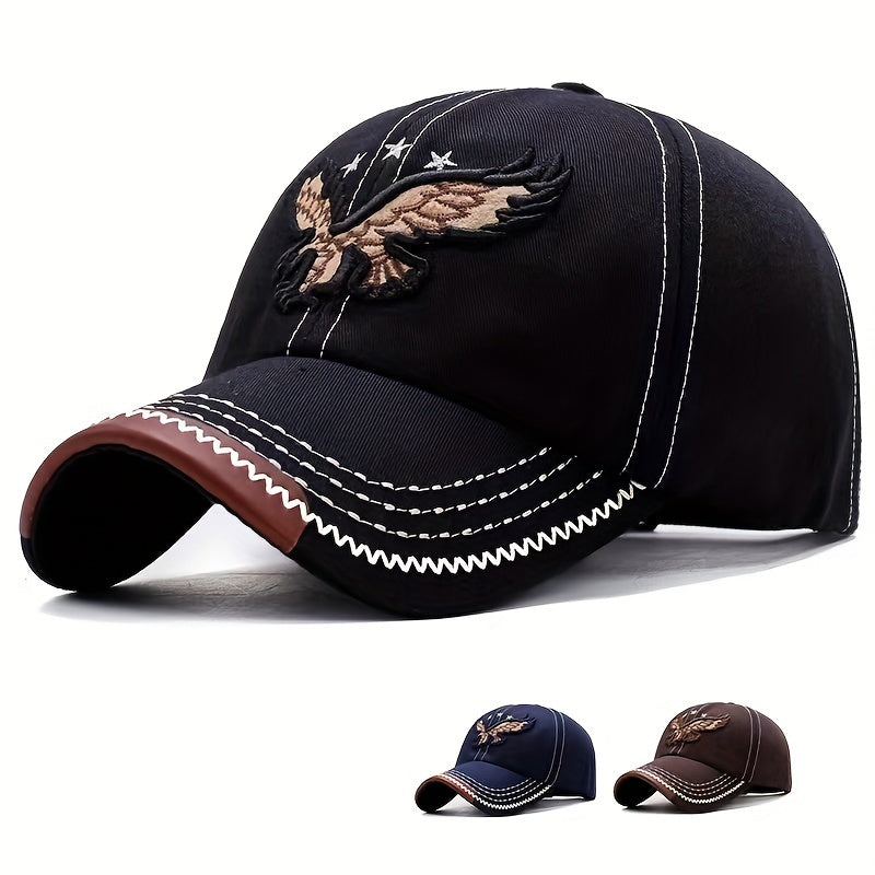 1pc Adjustable Unisex Baseball Cap with Eagle Embroidery for Outdoor Sport Sunshade Beauty World Shop