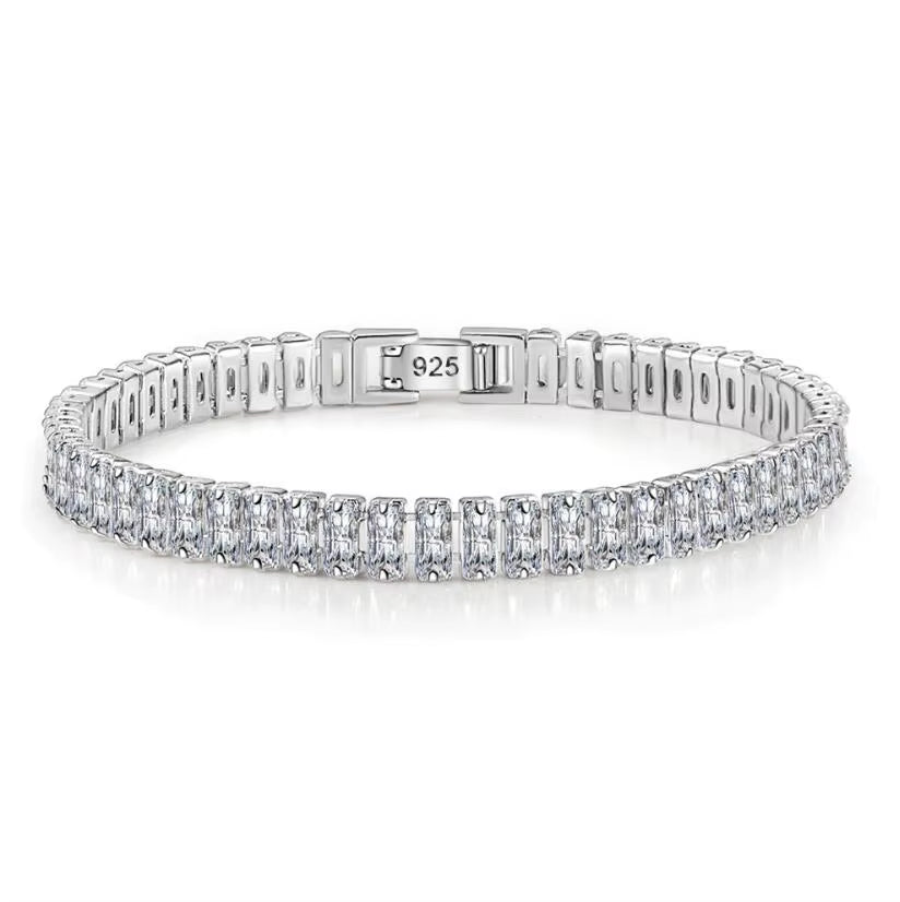 Solid 18K 14K Gold Moissanite Tennis Bracelet for Women D VVS1 round 925 Sterling Silver Luxury Bracelet for Engagement