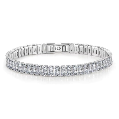 Solid 18K 14K Gold Moissanite Tennis Bracelet for Women D VVS1 round 925 Sterling Silver Luxury Bracelet for Engagement