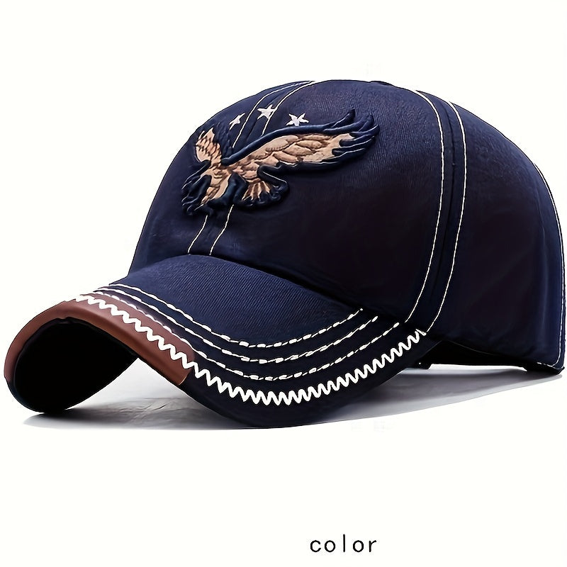 1pc Adjustable Unisex Baseball Cap with Eagle Embroidery for Outdoor Sport Sunshade Beauty World Shop