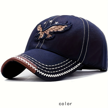 1pc Adjustable Unisex Baseball Cap with Eagle Embroidery for Outdoor Sport Sunshade Beauty World Shop