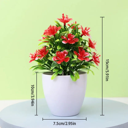 1Pc Artificial Potted Plant Small Bonsai Flowers Pot Simulated Tree Ornaments Wedding Home Hotel Office Decoration Indooroutdoor