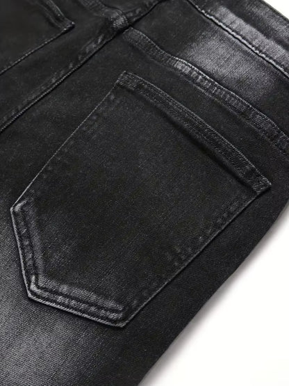 Men'S Stretchy Denim Jeans for Men Simple Slim Casual Straight Fashion Classic Pants Cargo Denim Jeans Solid Streetwear Trousers