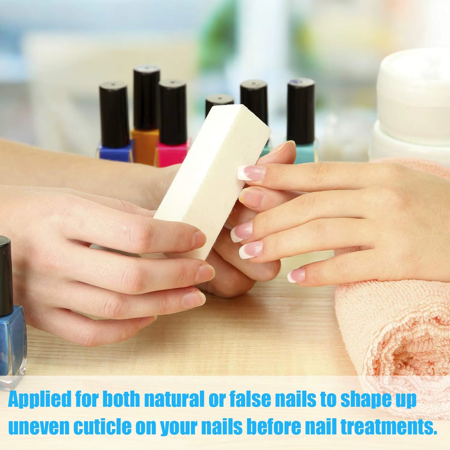 10Pcs White Nail Buffer Block 4 Way Professional Nail Files and Buffer Nail Sanding Tools for Gel Natural Acrylic Nails