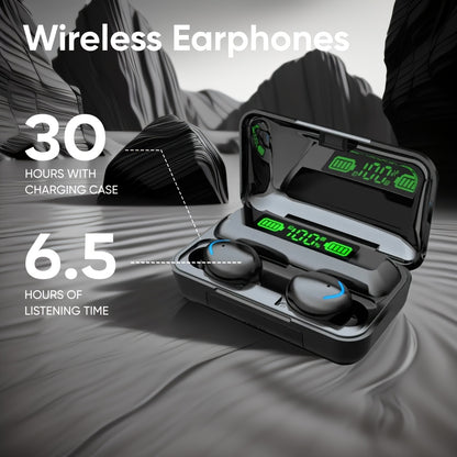 TWS Wireless Earbuds, Stereo Sound Headphones, Sport Headset, In Ear Earphones with LED Display Charging Bin F9 Tws In-Ear Hi-fi Stereo Wireless Earphone Wireless Earbuds Sports Life Headphones Gaming Headset for iPhone Andro