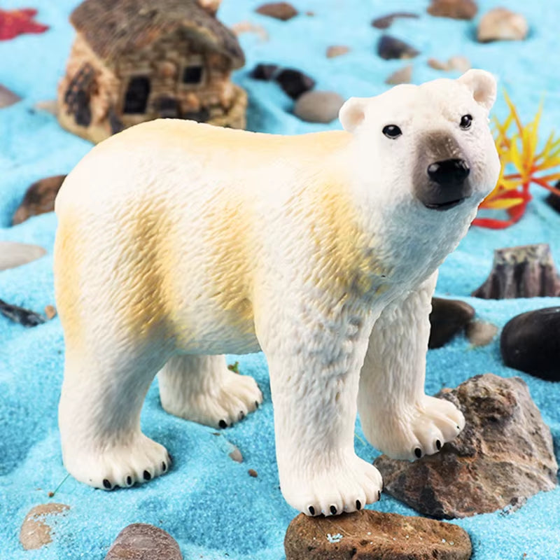 Arctic South Pole Animals Simulation Polar Bear Ursus Maritimus Action Figures Solid PVC Model Figurine Kid Toy Gift