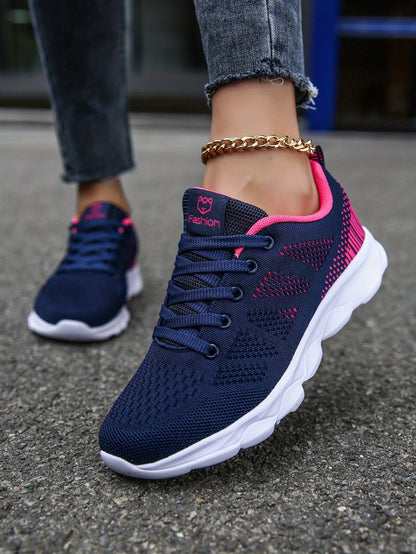 Womens Super-Breathable Lace-Up Sport Shoes - Lightweight & Fashionable Flying Woven Design - Ideal for Casual Everyday Wear - Durable & Comfortable Beauty World Shop
