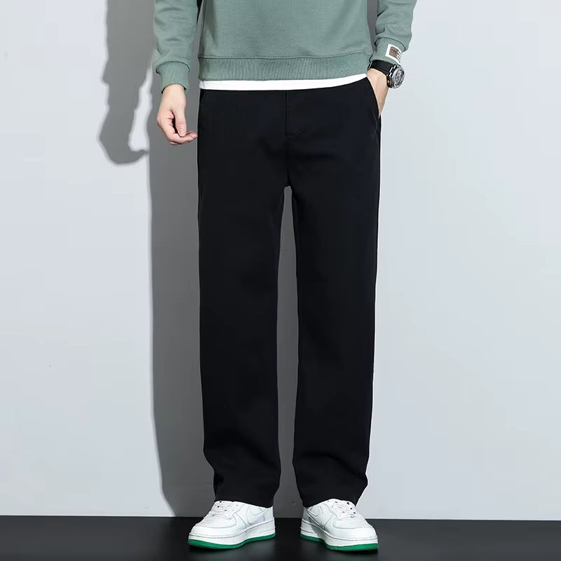 Mens Lyocell Straight Loose Elastic Waist Jeans 2025 Autumn Winter Fashion Brand Comfortable Versatile Pants plus Size 5XL