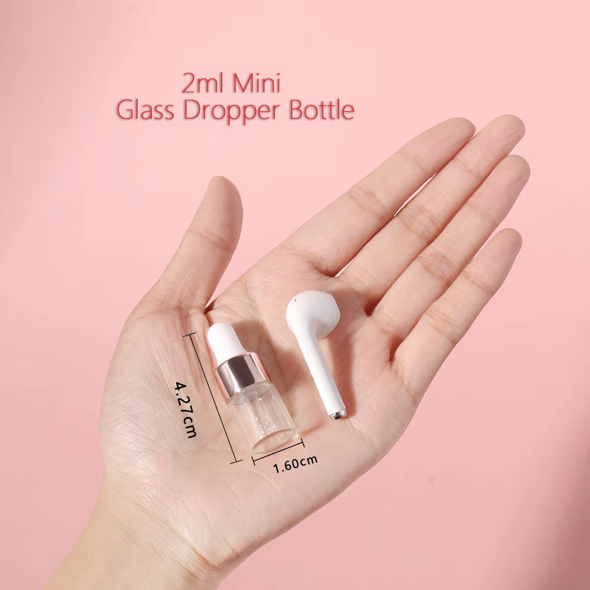 3Pcs 2Ml Clear Mini Glass Dropper Bottles Small with Glass Eye Dropper for Essential Oils Sample Traveling