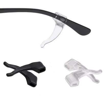 Silicone Anti-Slip Ear Hooks Holder for Glasses Black/Transparent Elastic Eyeglasses Retainer Holders Eyewear Accessories