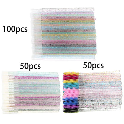 200Pcs Disposable Brushes Set Mascara Wands Lip Brushes Microbrush Applicator Swab for Eyelash Extension Eyebrow Makeup Tools