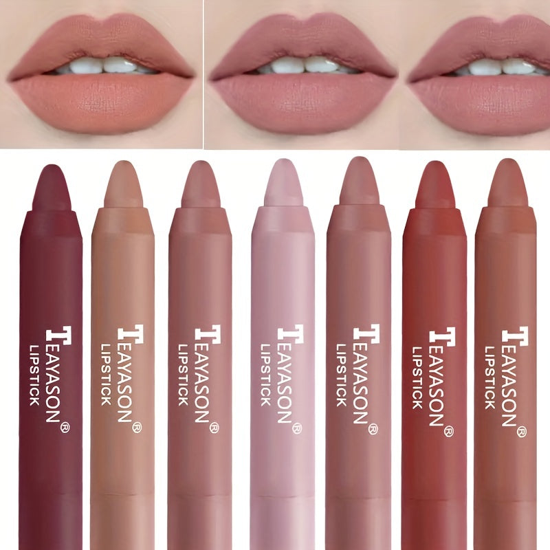 12 Colors Matte Moisturizing Lipstick Crayons - Long Lasting, Waterproof, Smooth, Fuller Lip Makeup Finish Valentine's Day Gifts Beauty Fashion