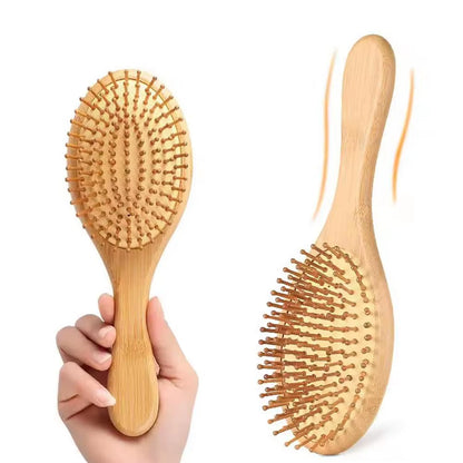 Wooden Bamboo Hair Brush Improve Hair Growth Wood Hairbrush Prevent Hair Loss Comb Bamboo Comb Teeth Salon Hair Styling Tools