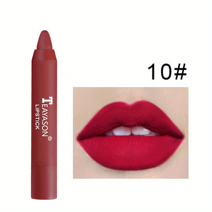 12 Colors Matte Moisturizing Lipstick Crayons - Long Lasting, Waterproof, Smooth, Fuller Lip Makeup Finish Valentine's Day Gifts Beauty Fashion