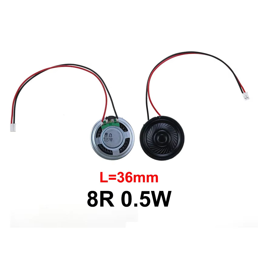 1X 8 Ohm 8R 0.5W Mini Ultra-Thin Horn Speaker Diameter 20Mm 23Mm 28Mm 30Mm 36Mm 40Mm 50Mm 57Mm Loudspeaker W/ P2.0 Termina Wire
