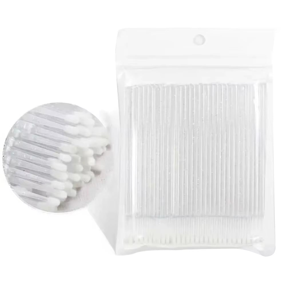 100Pcs Eyelash Cleaning Brushes Micro Cotton Swab Individual Removing Makeup Brush Eyelashes Microbrush Beauty Clean Tools
