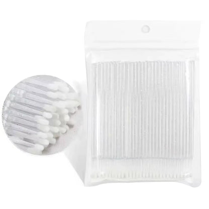 100Pcs Eyelash Cleaning Brushes Micro Cotton Swab Individual Removing Makeup Brush Eyelashes Microbrush Beauty Clean Tools