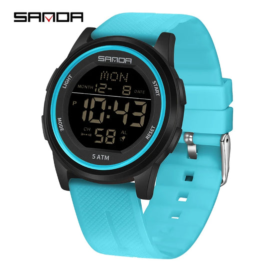 Outdoor Sport LED Luminous Electronic Youth Watch Fashion Casual Multi Functional Waterproof Electronic Digital Men Watch