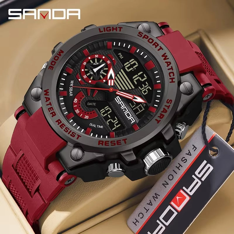 Men'S Digital Fashion Waterproof Outdoor Sports Multifunctional Electronic Watch SD3302-12