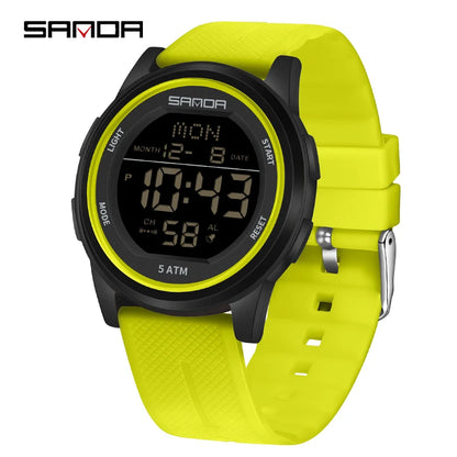 Outdoor Sport LED Luminous Electronic Youth Watch Fashion Casual Multi Functional Waterproof Electronic Digital Men Watch