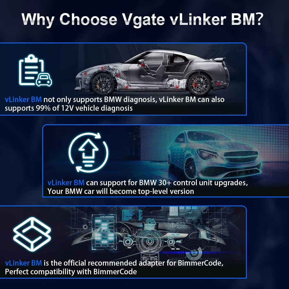 Vlinker BM ELM327 for BMW Scanner Wifi Bluetooth 4.0 OBD2 OBD 2 Car Diagnostic Auto Scan Tool Bimmercode ELM 327 V1.5 V1 5
