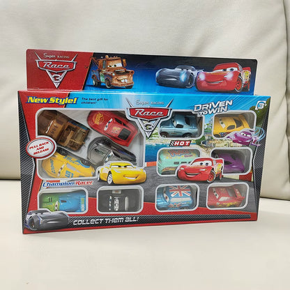 12Pcs/Set Hot Sale Pixar Cars Lightning Mcqueen Jackson Storm Mater Pvc Model Back-Force Car Toy for Kids Birthday Gift Set
