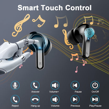 [40H Wireless Earbud] 40H Wireless Earbud, 5.3 Stereo Bass Earphones | Dual Mic Call, USB-C LED Display, Sport Headset