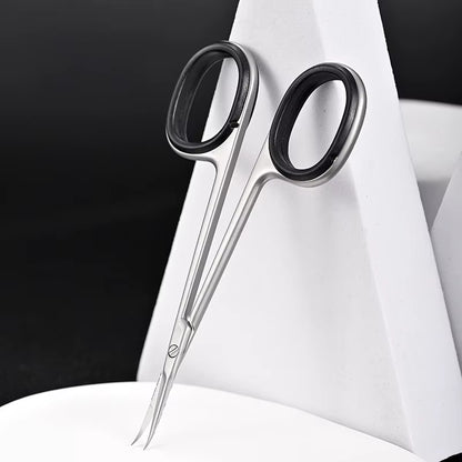 Professional Cuticle Scissors Manicure Scissors Nail Clippers Stainless Steel Extra Fine Curved Manicure Eyelashes Eyebrow Tools