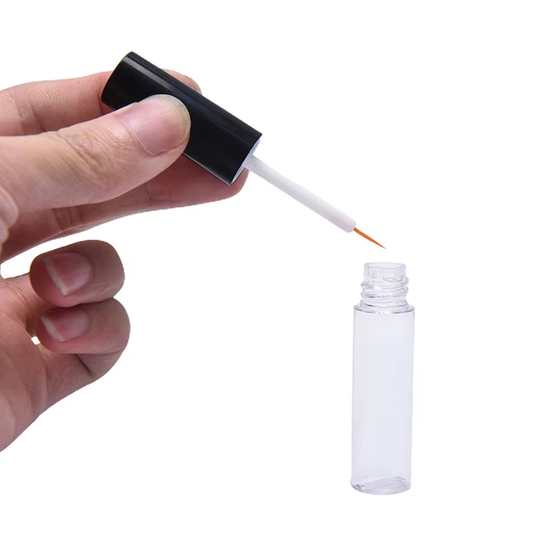 1PC 8Ml Plastic Eyelash Growth Liquid Dispenser Bottle Fine Yellow Hair Transparent Bottle Makeup Container Tube
