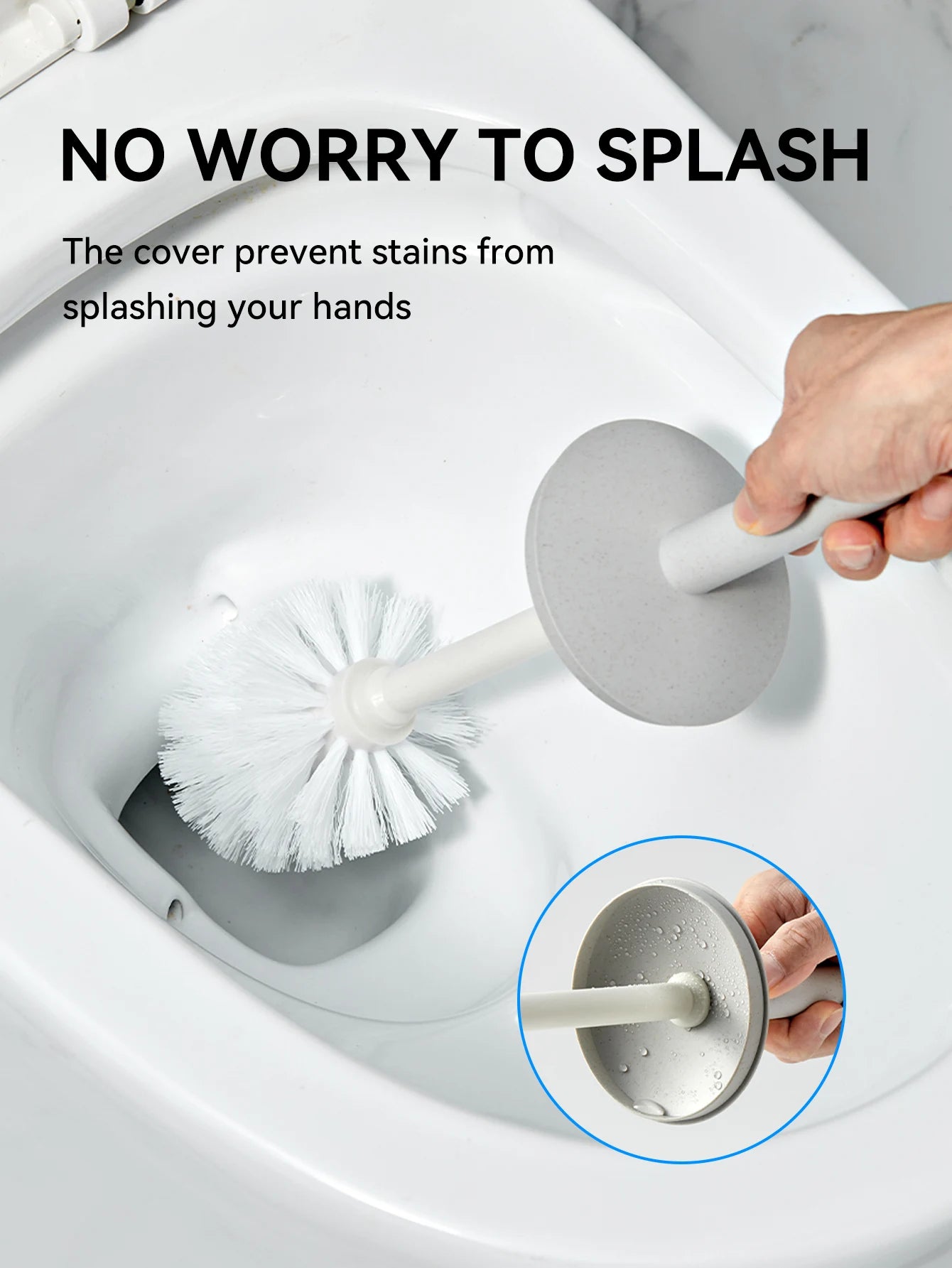 Plastic Toilet Brush with Standing Base Long Handle Toilet Cleaning Brush for WC Bathroom Accessories Cleaning Tools