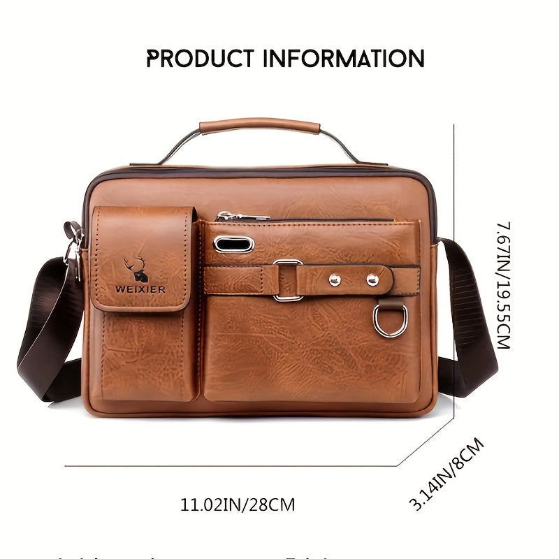 Vintage Crossbody Messenger Bag, Large Capacity Shoulder Bag, Casual Business Handbag & Satchel Purse Beauty Fashion