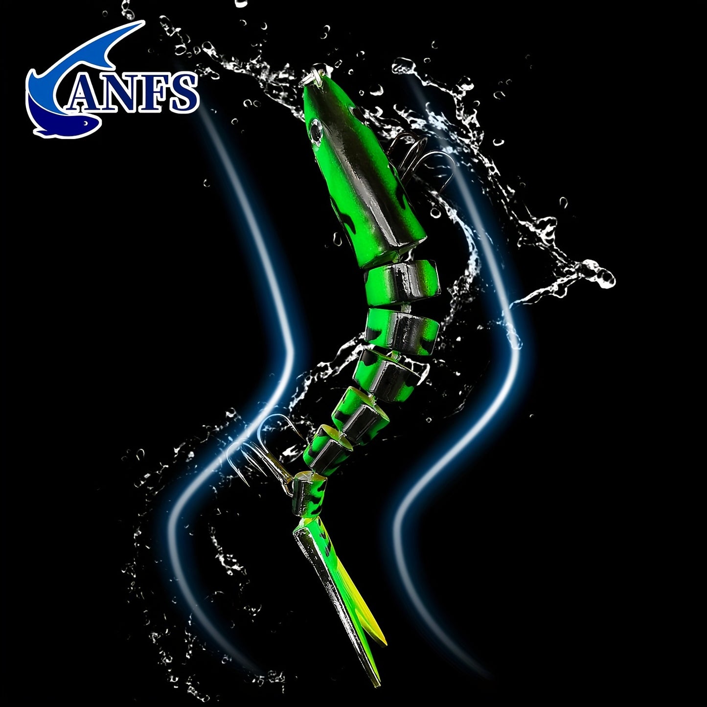 ANFS Multi-Jointed Swimbait Crankbait - Slow-Sinking Bionic Fishing Lure with Multi-Section Joints, ABS Body & Treble Hooks, Freshwater/Saltwater Compatible for Trout, Bass, Pike, Walleye - Realistic Artificial Baits (Multi-C Beauty Fashion