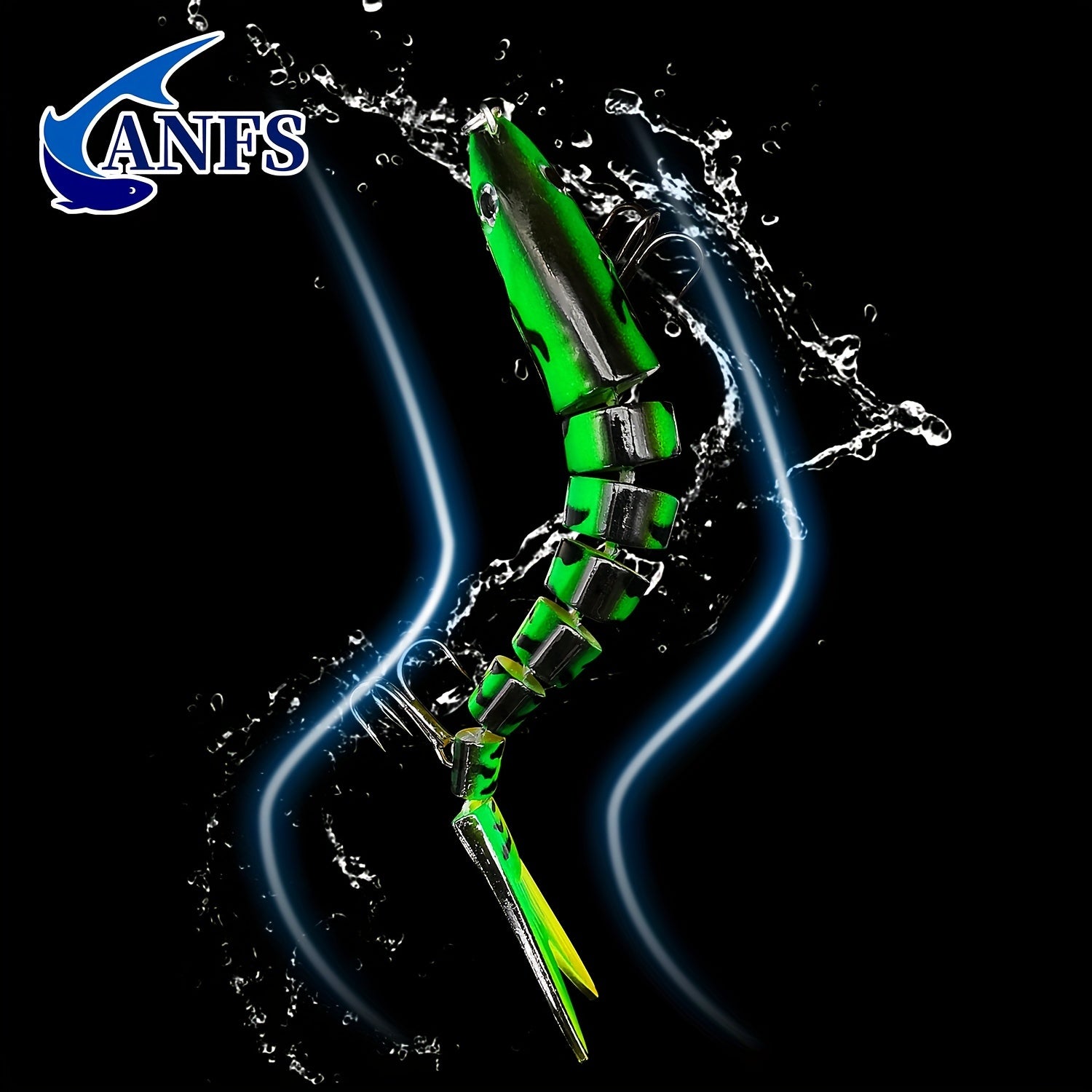 ANFS Multi-Jointed Swimbait Crankbait - Slow-Sinking Bionic Fishing Lure with Multi-Section Joints, ABS Body & Treble Hooks, Freshwater/Saltwater Compatible for Trout, Bass, Pike, Walleye - Realistic Artificial Baits (Multi-C Beauty Fashion