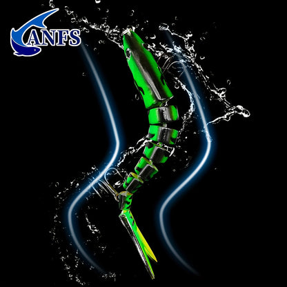 ANFS Multi-Jointed Swimbait Crankbait - Slow-Sinking Bionic Fishing Lure with Multi-Section Joints, ABS Body & Treble Hooks, Freshwater/Saltwater Compatible for Trout, Bass, Pike, Walleye - Realistic Artificial Baits (Multi-C Beauty Fashion