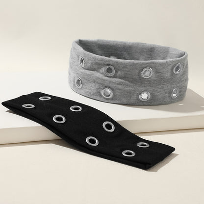 [Breathable Headband] Soft Breathable 1pc Women's Sport Headband | Adjustable Snap Button Closure - Minimalist Design for Running, Gym, Workouts - Black/White/Grey Beauty World Shop