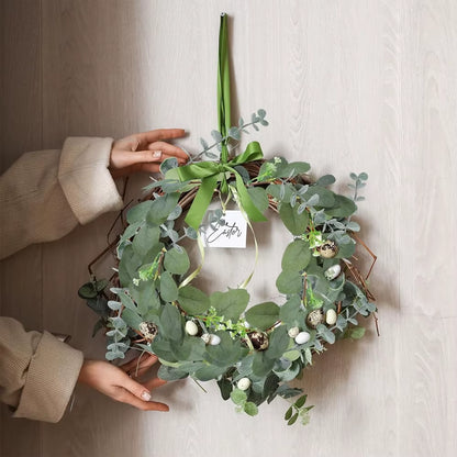 Artificial Eucalyptu Leaves Stems Eucalipto Branche Carrying Fruit Christmas Floral Bouquets Wedding Holiday Greenery Home Decor