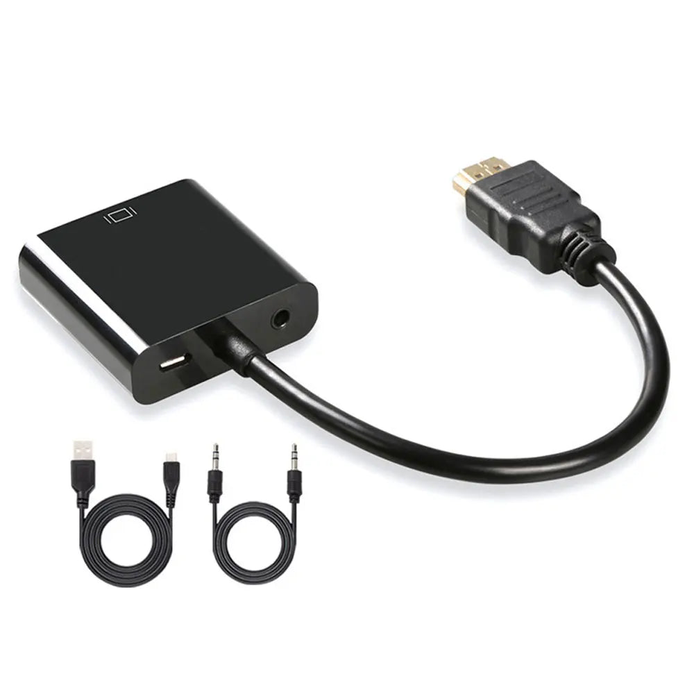 HD 1080P Hdmi-Compatible to VGA Cable Converter Hdmi-Compatible Male to VGA Female Adapter for Tablet Laptop PC TV