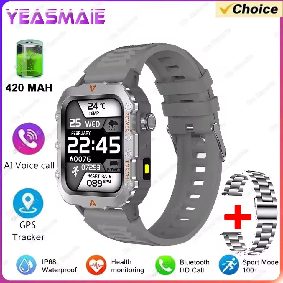 Smartwatch Men Militray Outdoor Sport GPS Fitness Tracker Heart Rate Smart Watch Waterproof New