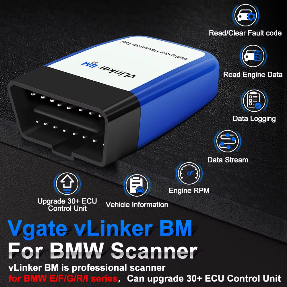 Vlinker BM ELM327 for BMW Scanner Wifi Bluetooth 4.0 OBD2 OBD 2 Car Diagnostic Auto Scan Tool Bimmercode ELM 327 V1.5 V1 5