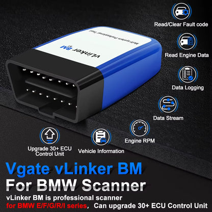 Vlinker BM ELM327 for BMW Scanner Wifi Bluetooth 4.0 OBD2 OBD 2 Car Diagnostic Auto Scan Tool Bimmercode ELM 327 V1.5 V1 5
