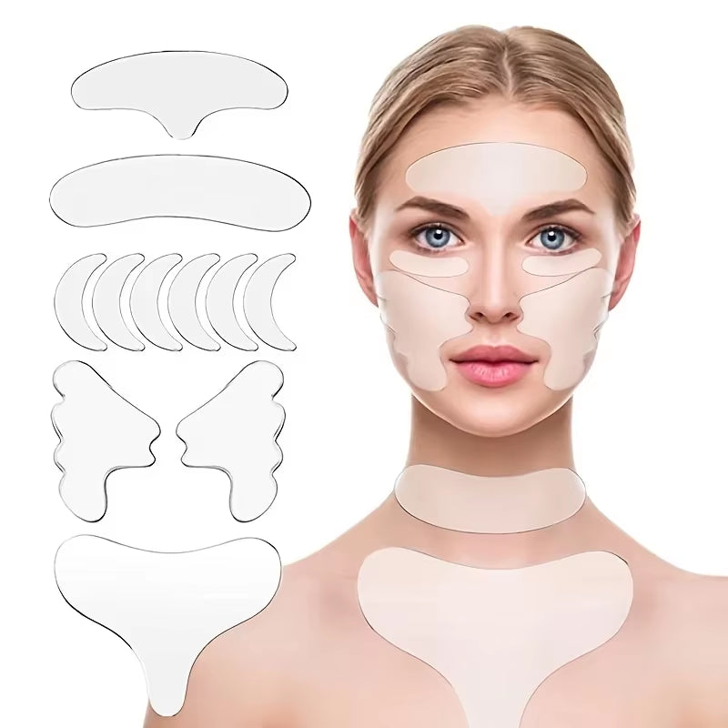 Reusable Silicone Anti-Wrinkle Pad Patch Face Neck Wrinkle Removal Patch Pad Facial Skin Lift anti Aging Facial Beauty Tools