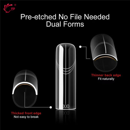 TP Reusable Nail Dual Forms Full Cover Quick Building Gel Mold Sets Acrylic Nails Extension System Manicure Tools 168/180Pcs